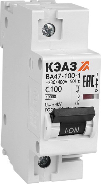 Выключатель автоматический КЭАЗ ВА47-100-1B16-УХЛ3 (10кА) / 318685 - фото