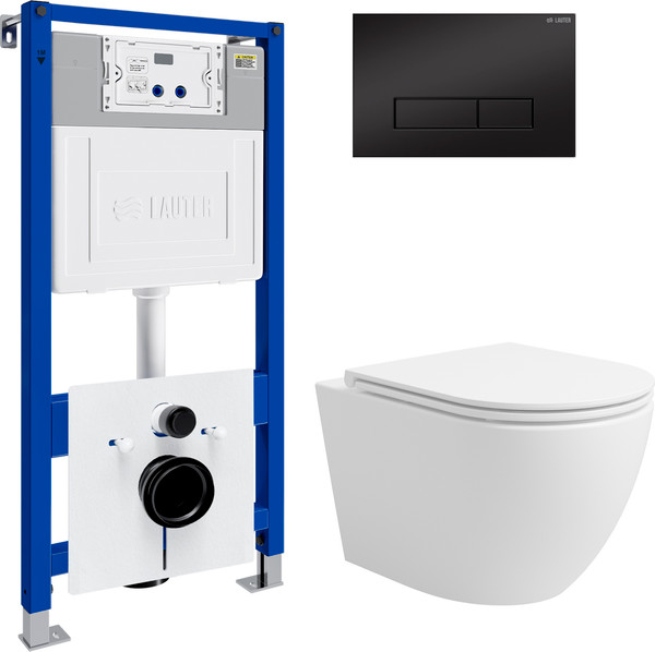 Унитаз подвесной с инсталляцией Lauter Vortex 2110830 с кнопкой 219704HD - фото