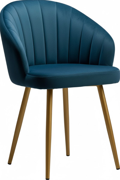 Стул Памир Зефир F77 (синий/золотая опора) - фото