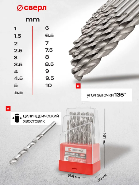 Набор сверл Everforce EF-41604