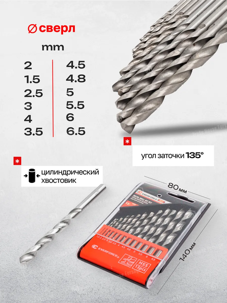 Набор сверл Everforce EF-DBS13