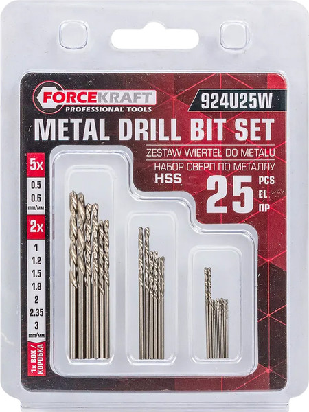 Набор сверл ForceKraft 60 681 / FK-924U25W - фото