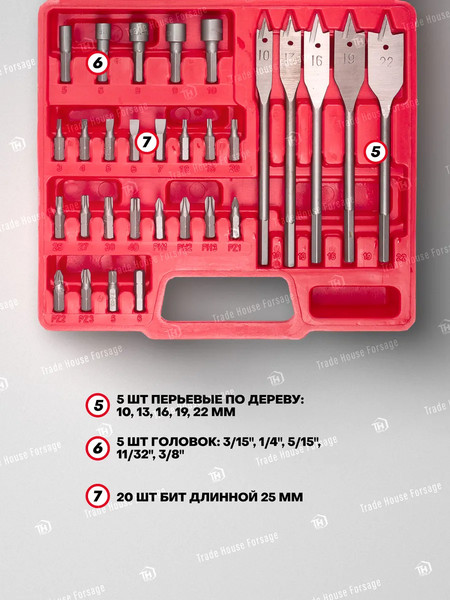 Набор сверл ForceKraft FK-924U57