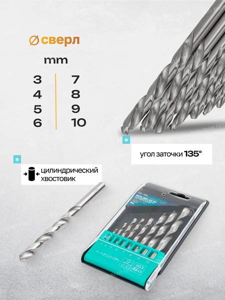 Набор сверл ILOforce 60 702 / IF-DBS08