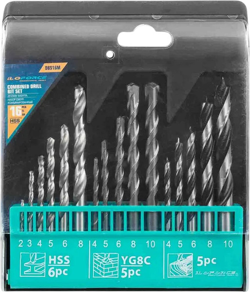 Набор сверл ILOforce 60 704 / IF-DBS16M - фото