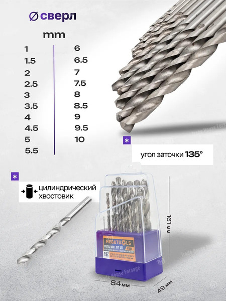 Набор сверл Megatools 60 706 / MT-41604