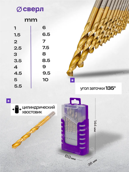Набор сверл Megatools 60 708 / MT-924U19