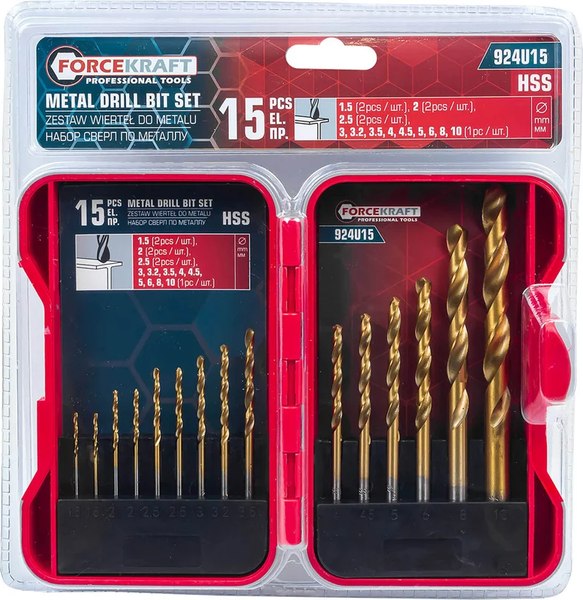 Набор сверл ForceKraft FK-924U15