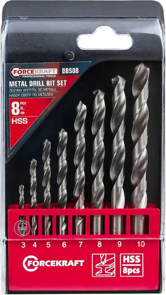 Набор сверл ForceKraft FK-DBS08