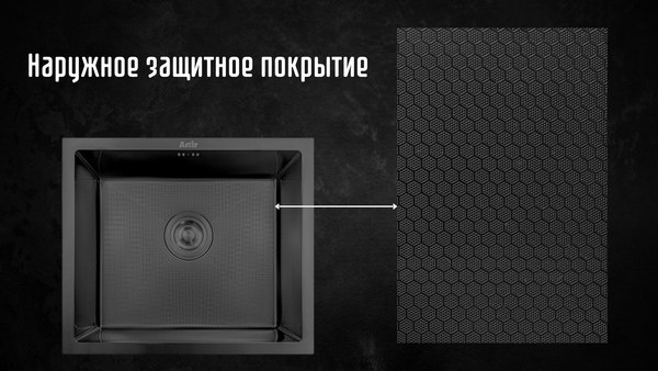 Мойка кухонная Astir Decor PVD Black 50x43B