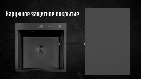Мойка кухонная Astir PVD Black 50x50B
