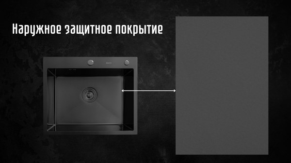 Мойка кухонная Astir PVD Black 60x50B