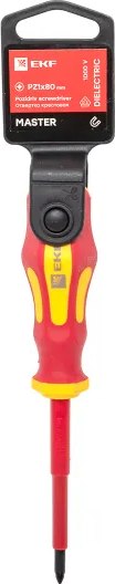 Отвертка EKF Master PZ1x80мм 1000В / pz-1-80-mas-in