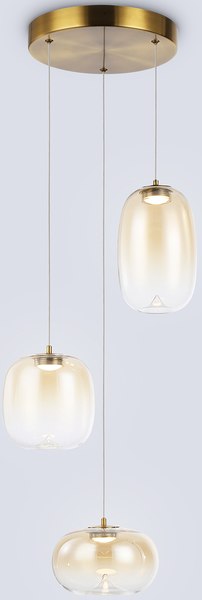 Люстра Ambrella LH11105/3 BS/TI (латунь/янтарь) - фото