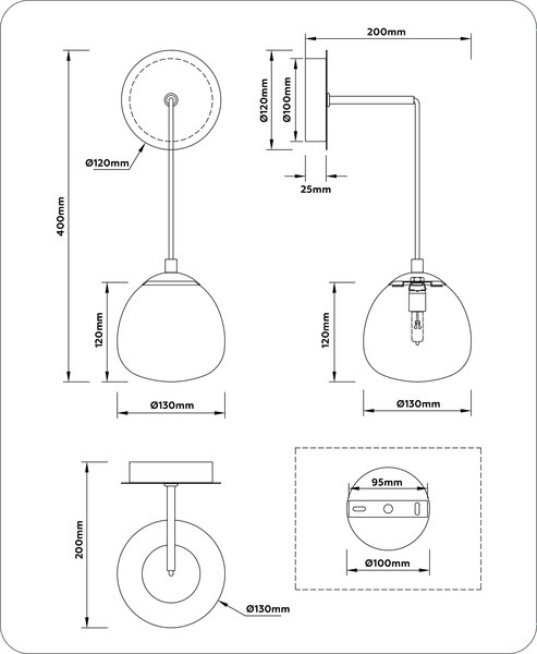 Светильник Ambrella LH51005 SGD/BK/FR