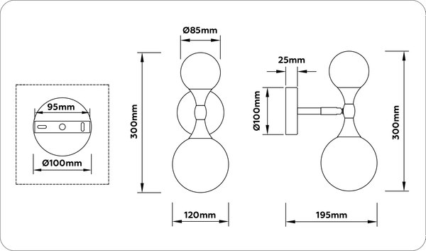 Светильник Ambrella LH51053/2 GD/FR