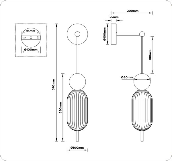 Светильник Ambrella LH53108 BS/GR/FR