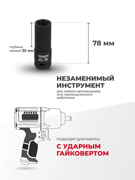Головка слесарная Patron P-4458519TH