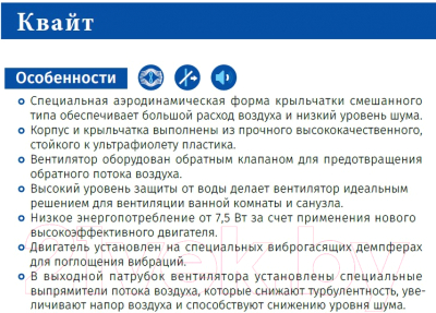 Вентилятор накладной Vents Квайт 100