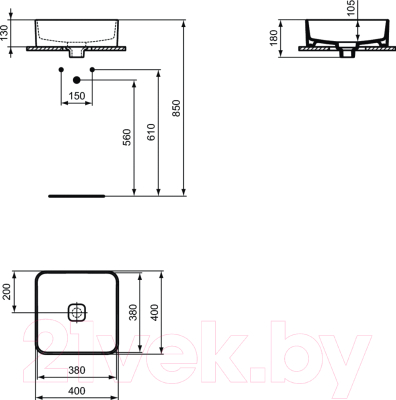 Умывальник Ideal Standard Strada II Square Vessel T296201