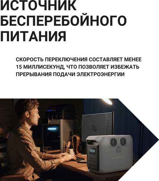 Портативная зарядная станция EcoFlow Delta 3 1500