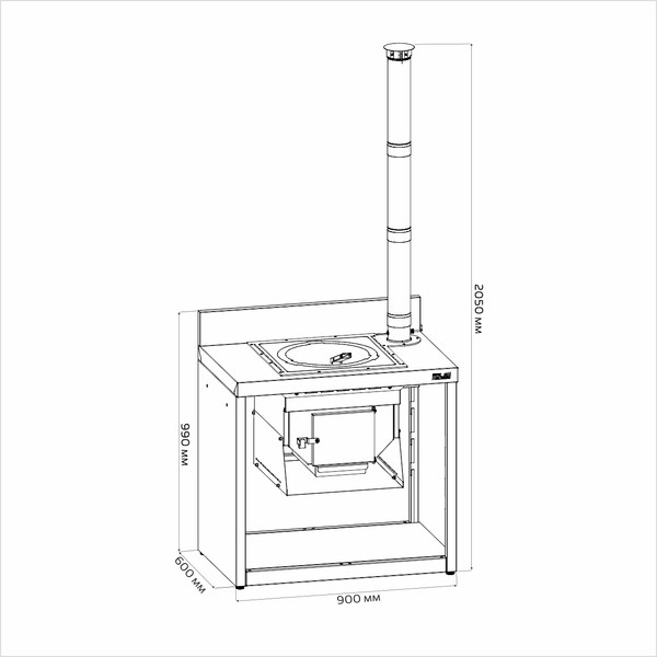 Печь под казан Helios HS-KU02-P900