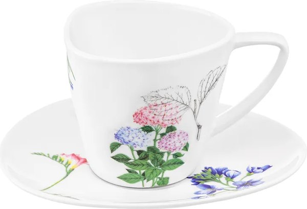 Чашка с блюдцем Elan Gallery Ботанический атлас / 540800 - фото