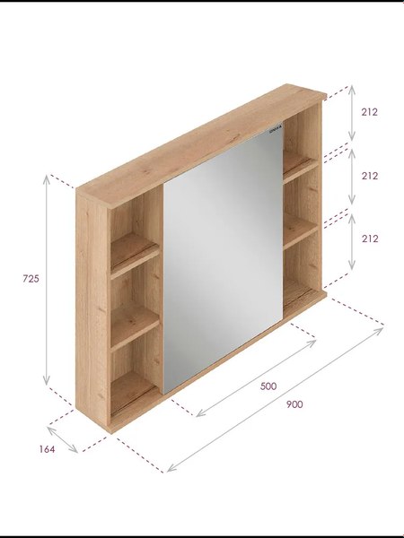 Шкаф с зеркалом для ванной Onika Легран 90.00