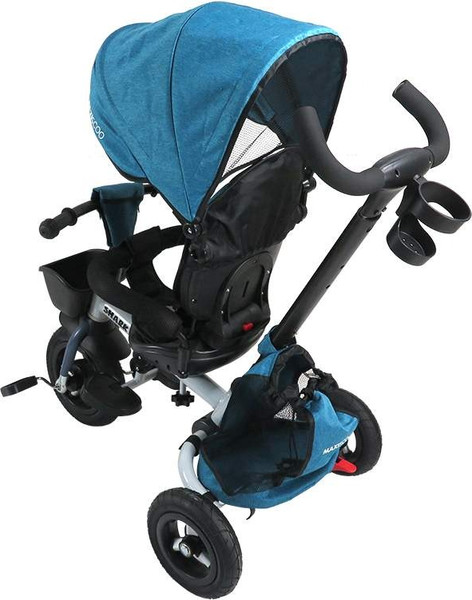 Трехколесный велосипед с ручкой Maxiscoo Shark 2023 / MSC-TCL2303BL