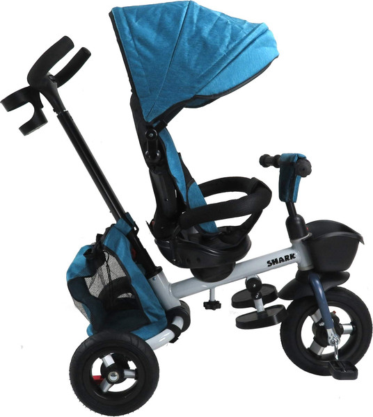 Трехколесный велосипед с ручкой Maxiscoo Shark 2023 / MSC-TCL2303BL