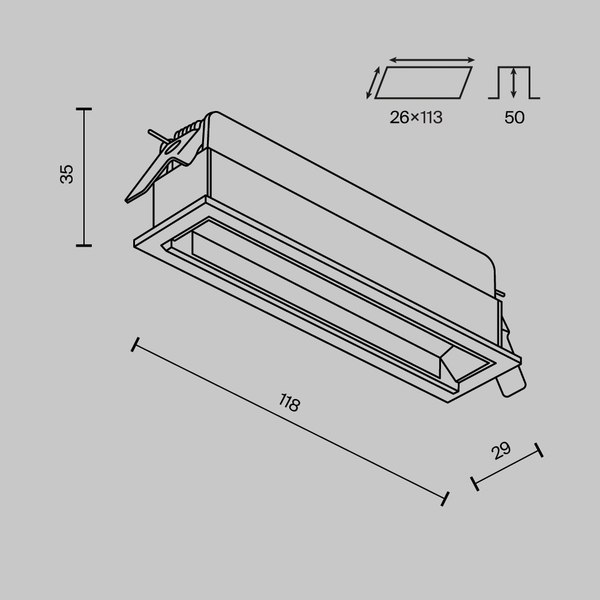 Точечный светильник Maytoni Parete DL100-6W2.7-3-4K-B