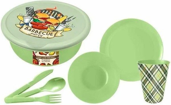 Набор пластиковой посуды Homver 2231243 - фото