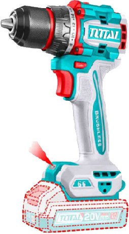 Аккумуляторная дрель-шуруповерт TOTAL TDLI206681 - фото