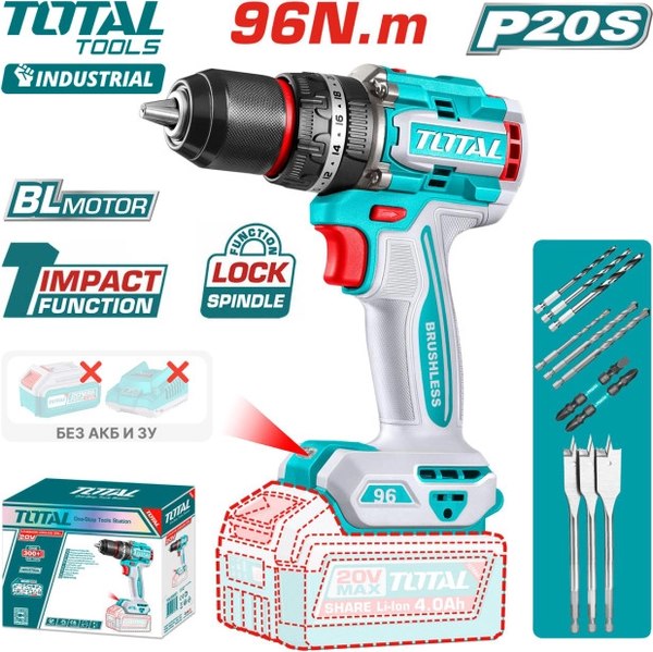 Аккумуляторная дрель-шуруповерт TOTAL TIDLI209681