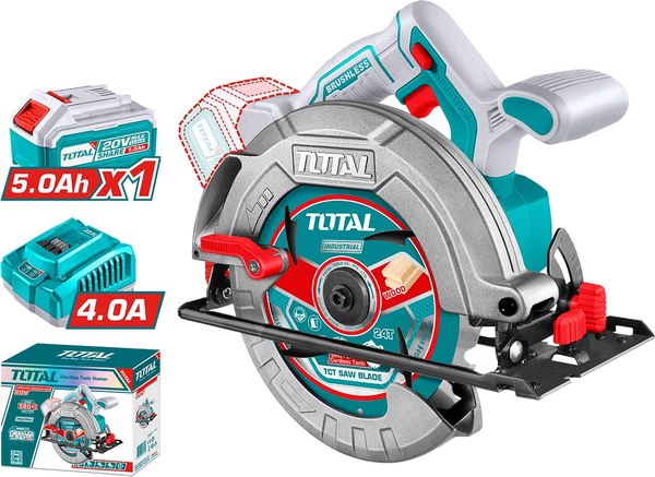 Дисковая пила TOTAL Industrial Li-Ion 20V диск 185мм / TSLI18513 - фото