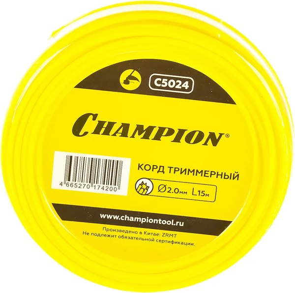 Леска для триммера Champion Star 2.0мм звезда / C5024 - фото