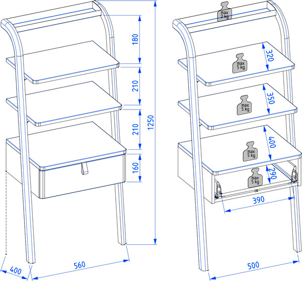 Стеллаж Lauter Estel 50