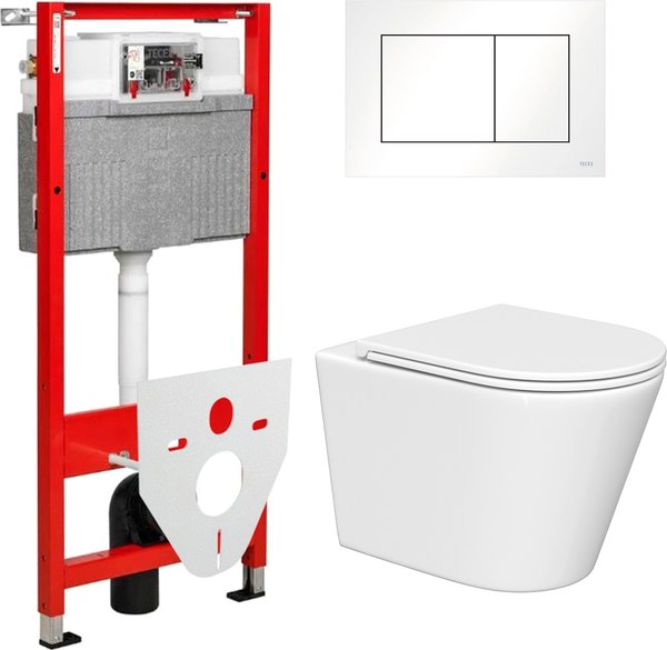 Унитаз подвесной с инсталляцией Lauter Longer 2110822 + TECE Kit 9400413 с кнопкой - фото