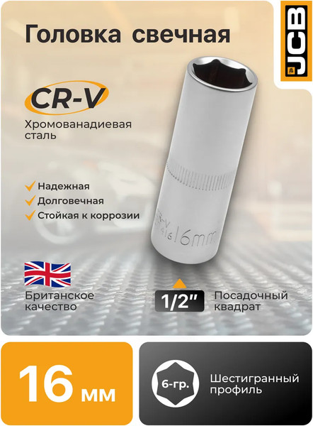 Головка слесарная JCB JCB-807416