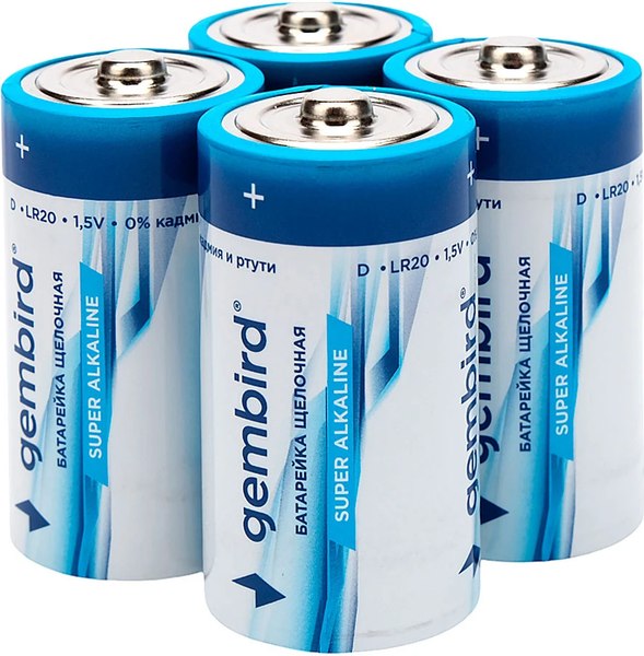 Комплект батареек Gembird GB-LR20-4B - фото