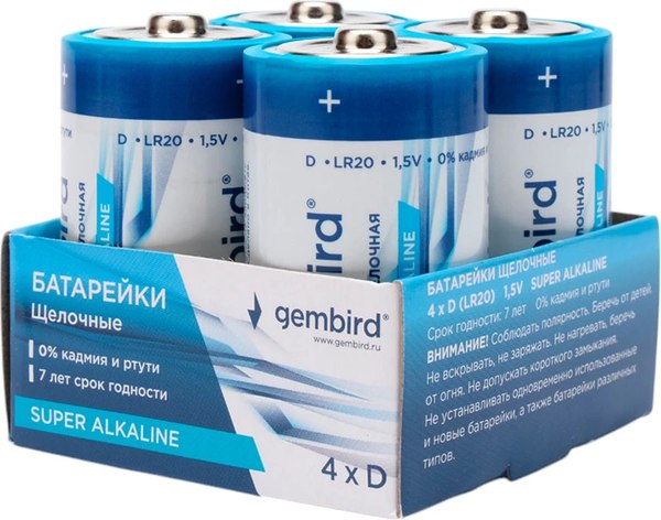 Комплект батареек Gembird GB-LR20-4B
