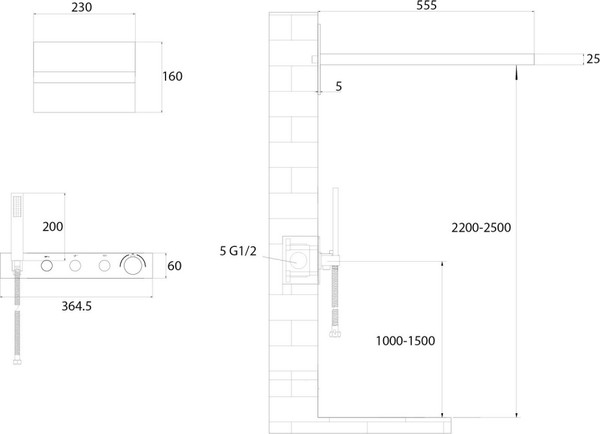 Душевая система со смесителем Abber Rund AF8752SP