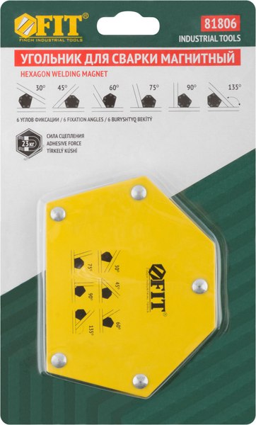 Магнитный фиксатор FIT Шестигранник усилие до 23кг / 81806