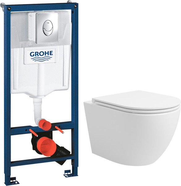 Унитаз подвесной с инсталляцией Lauter Vortex 2110830 + GROHE Rapid SL 38721001 с кнопкой - фото