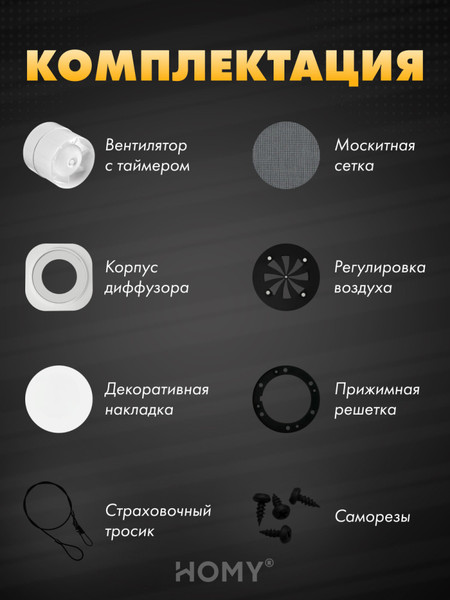 Вентилятор накладной Homy Air A100WRT