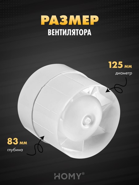 Вентилятор накладной Homy Air AS125WRT