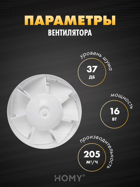 Вентилятор накладной Homy Air AS125WT