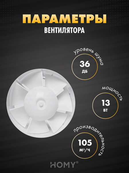 Вентилятор накладной Homy Air AH100WTS