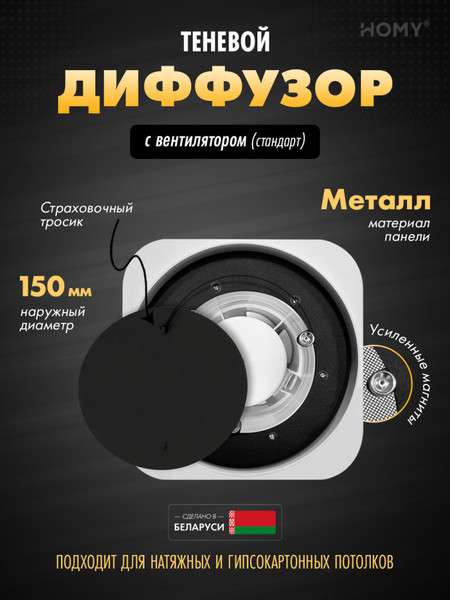 Вентилятор накладной Homy Air AL100BS