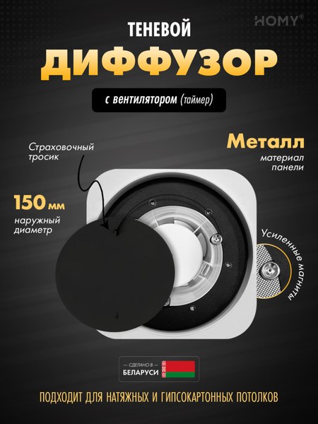 Вентилятор накладной Homy Air AL100BT